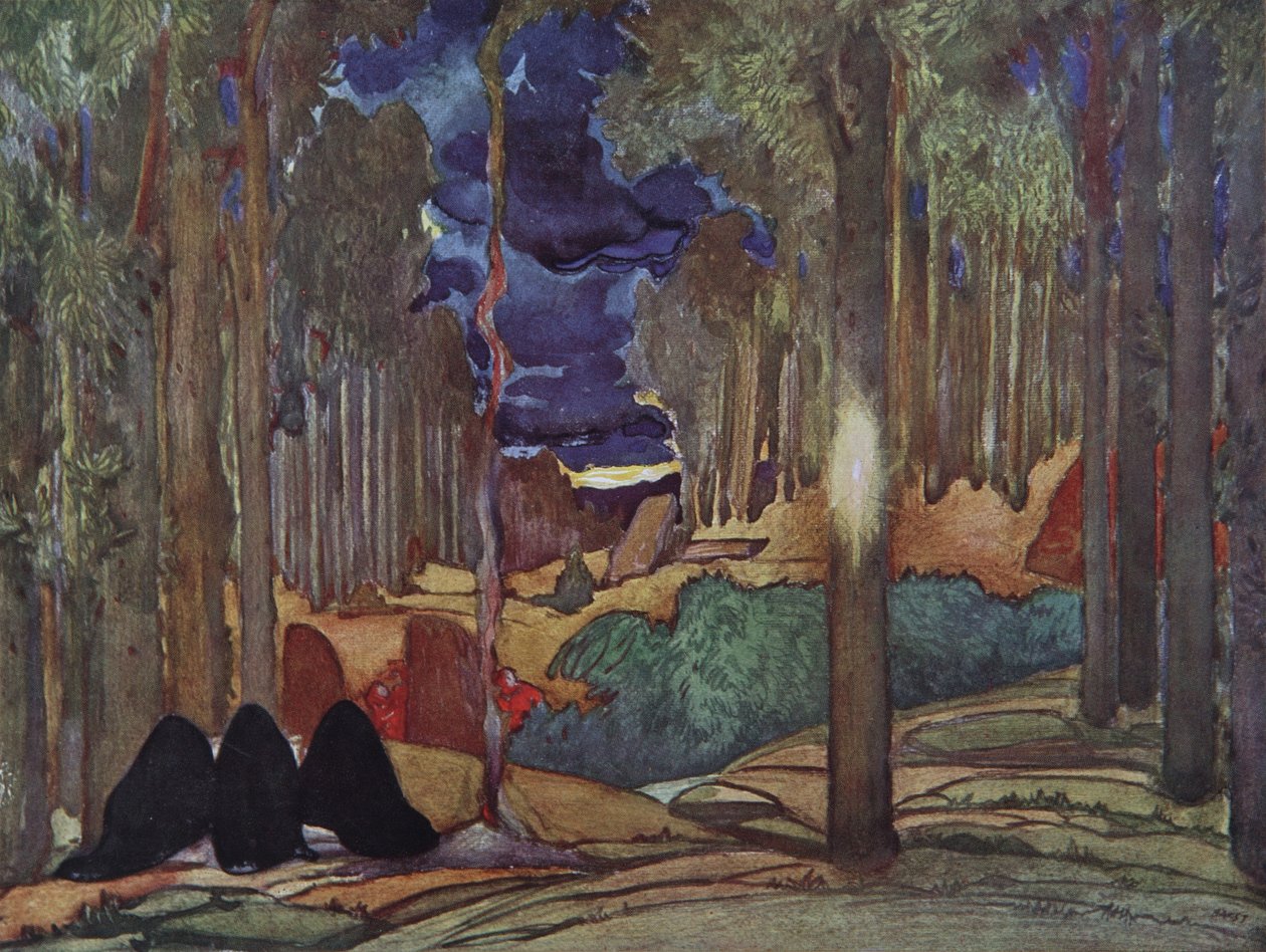 Scenografi för pjäsen The Martyrdom of St. Sebastian av Gabriele D