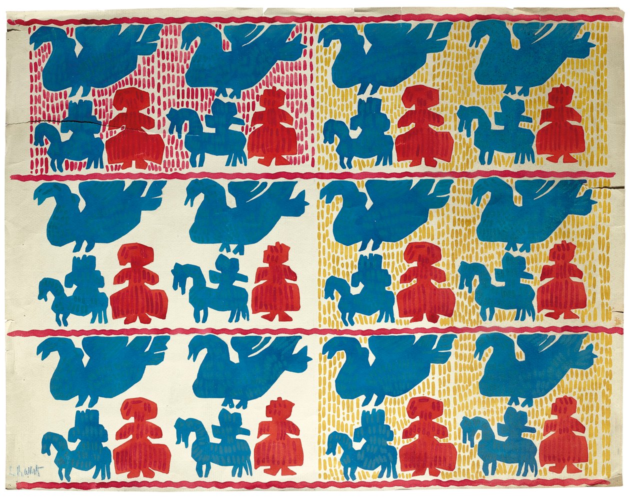 Textildesign, tidigt 1900-tal.. av Leon Bakst