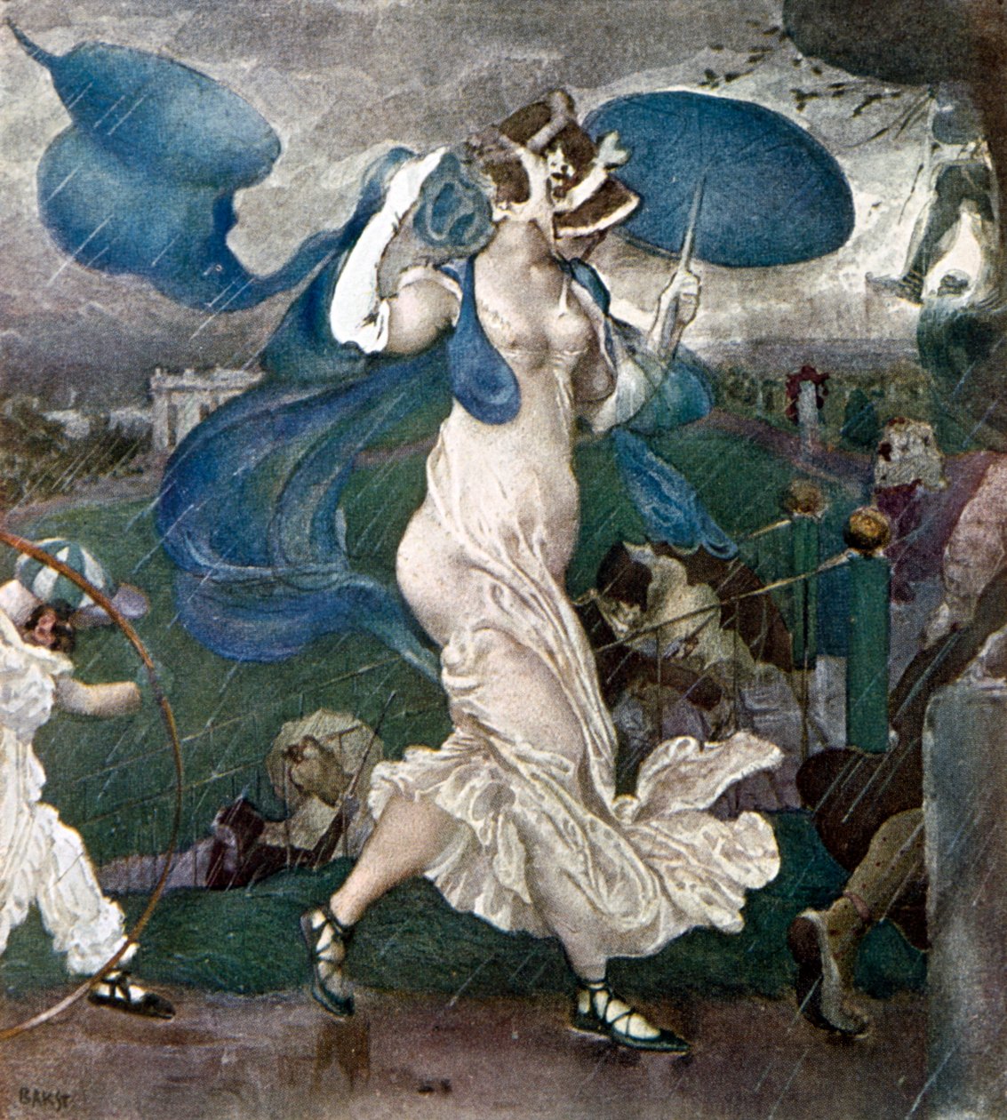 The Downpour, scenografi för en balett, 1906 av Leon Bakst