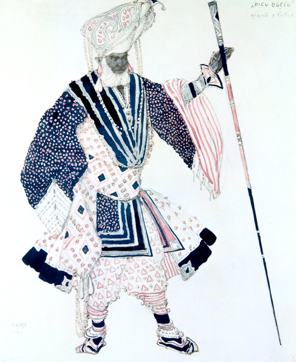 Översteprästen Le Grand Prêtre, balettkostymdesign, 1911 av Leon Bakst