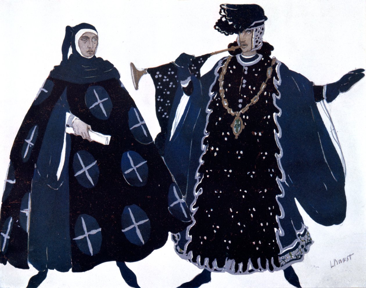Two Heralds, balettkostymdesign, 1911 av Leon Bakst