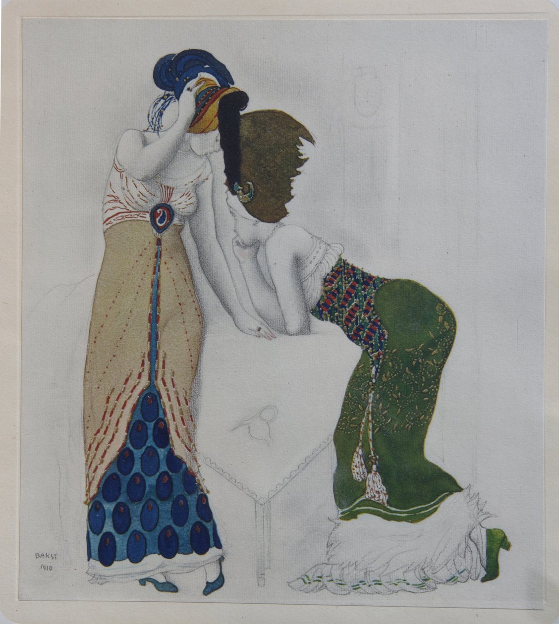 Kvinna i orientalisk klänning, 1910 av Leon Bakst