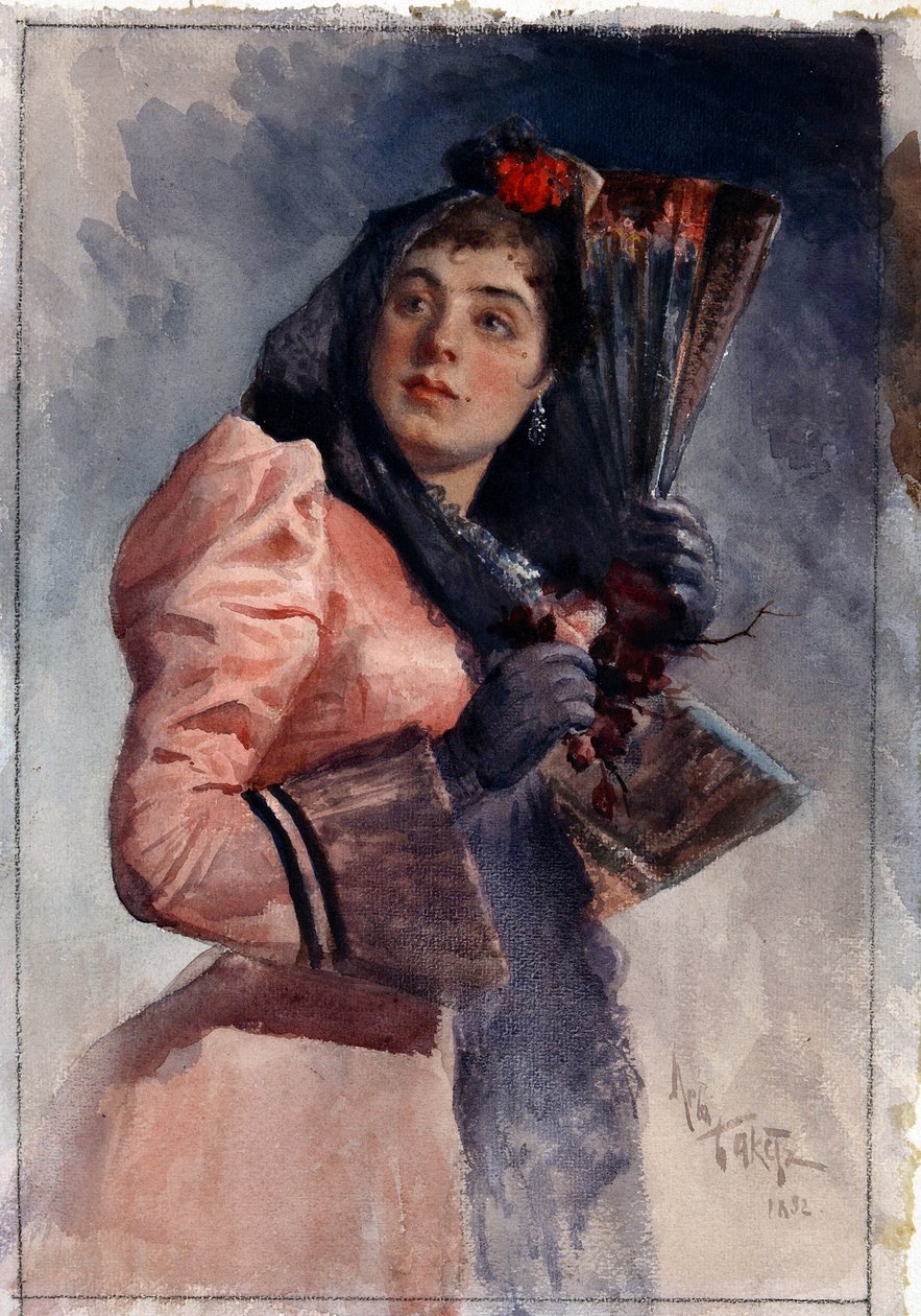 karaktär för operan Carmen, i regi av Bizet av Leon Bakst