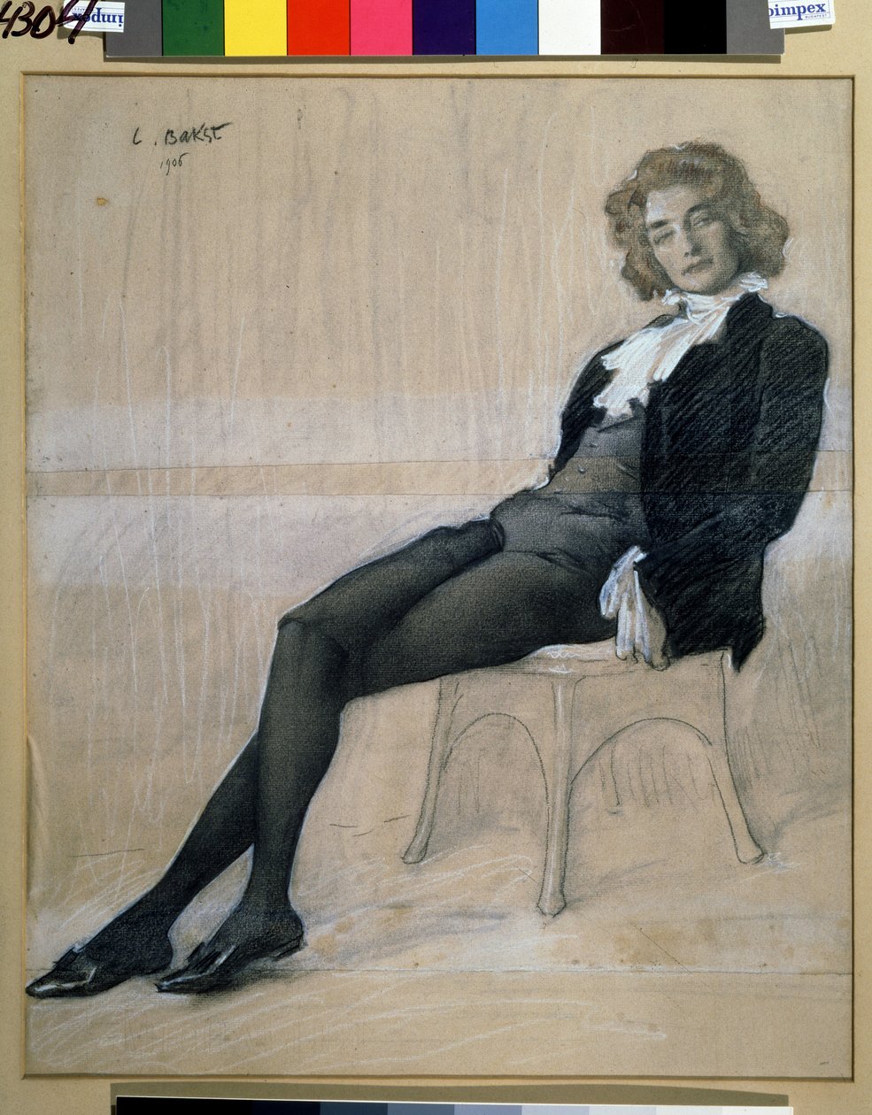 porträtt av författaren Zinaida Gippius (1869-1945). (krita och sangvin) av Leon Bakst