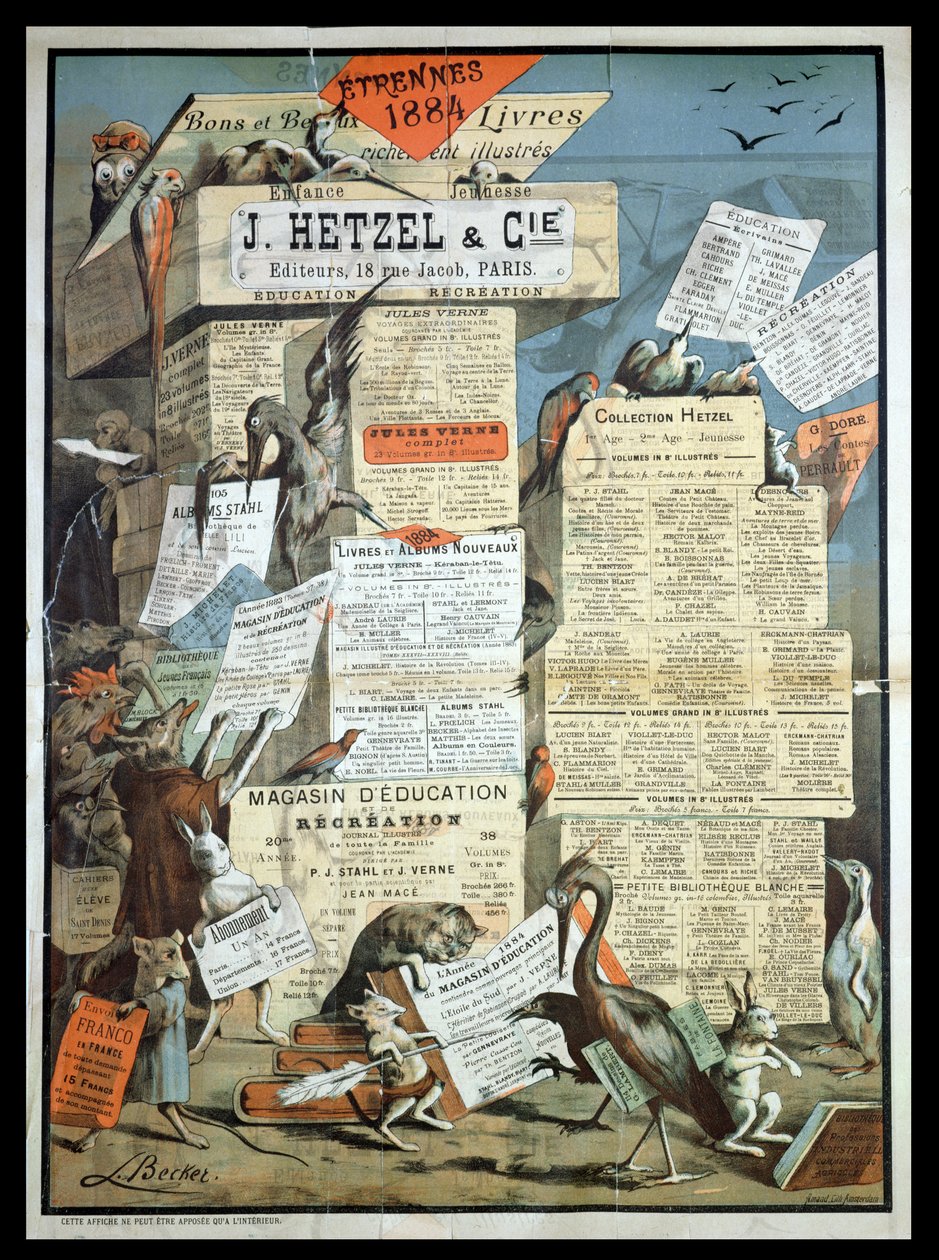 Annons för förlaget Hetzel från Le Monde Illustre, december 1883. av Leon Becker