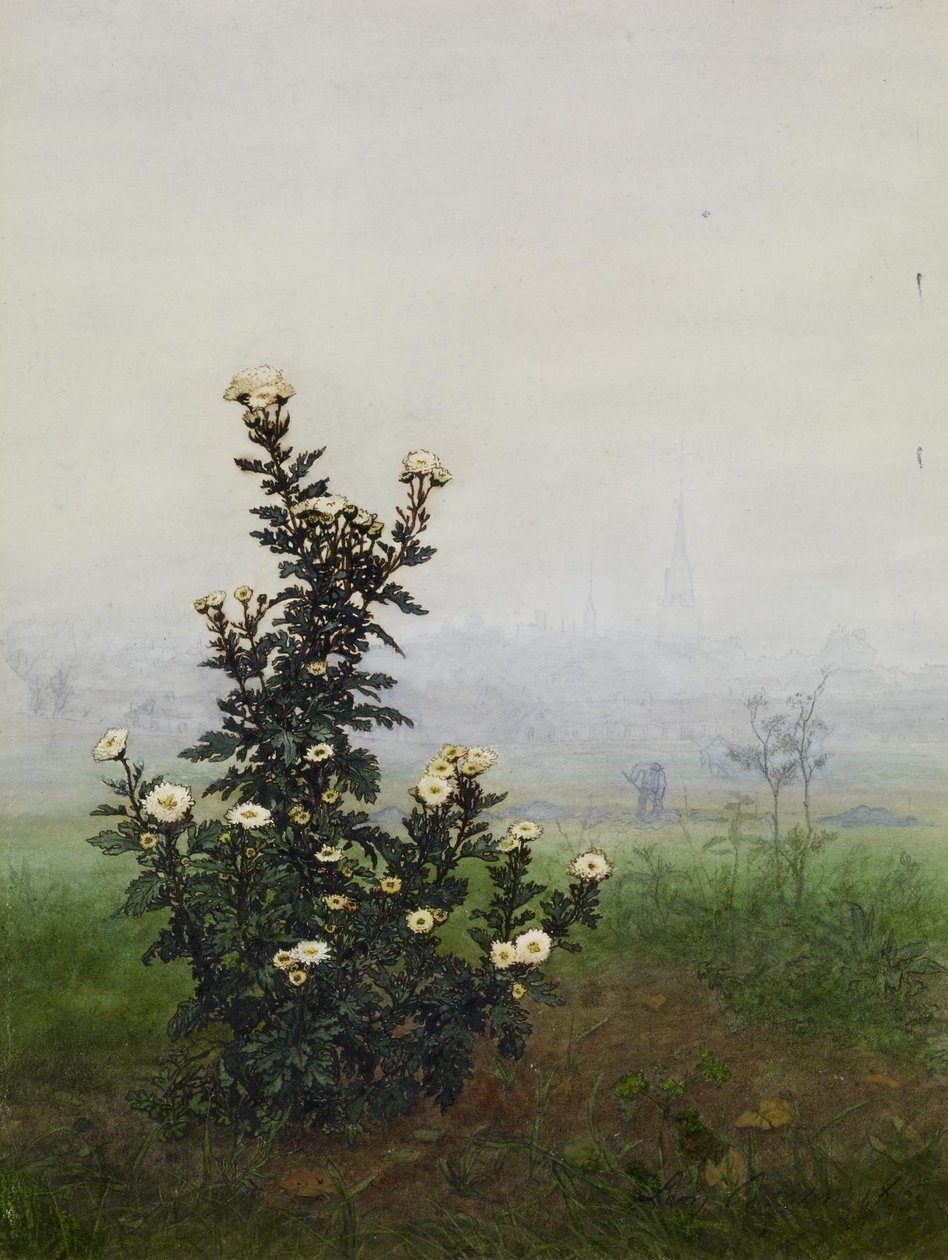 Mattram framför ett landskap, Issy-les-Moulineaux (?) av Léon Bonvin