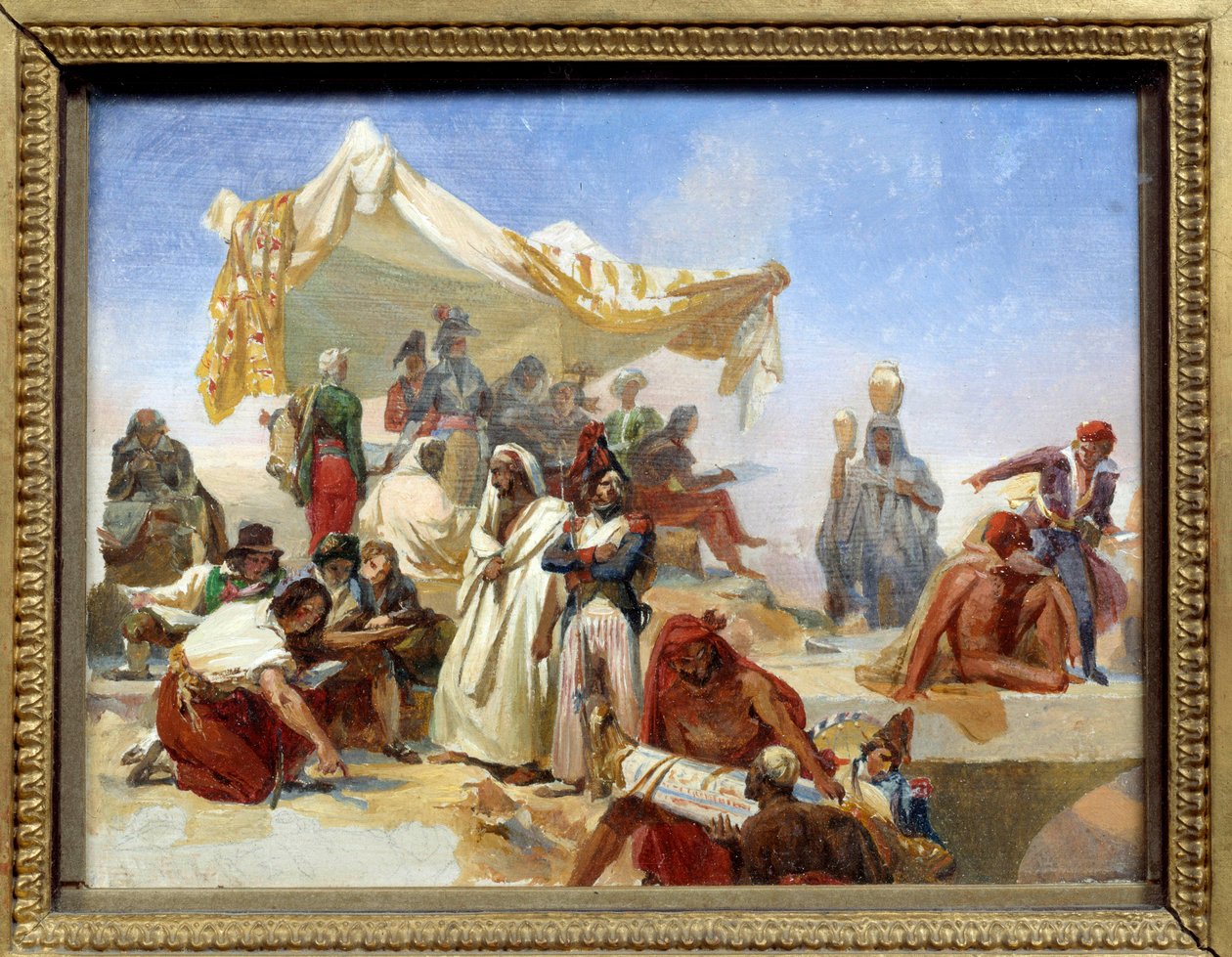 Egyptens kampanj (1798-1801): "" Expedition av Egypten under order av Napoleon Bonaparte (1769-1821)"" Målning av Leon Cogniet (1794-1880) 1800-talet av Léon Cogniet