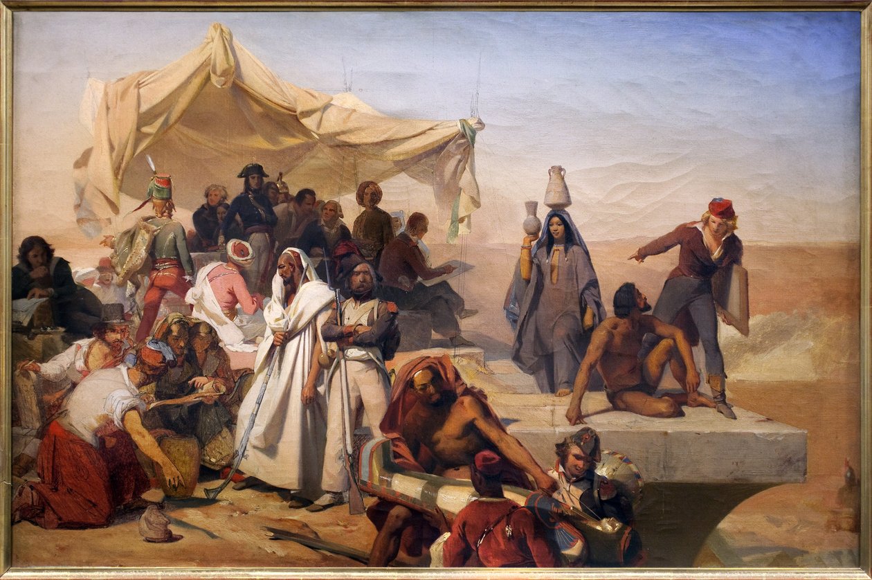 Expeditionen (landsbygden) i Egypten under order av Bonaparte (Napoleon av Léon Cogniet