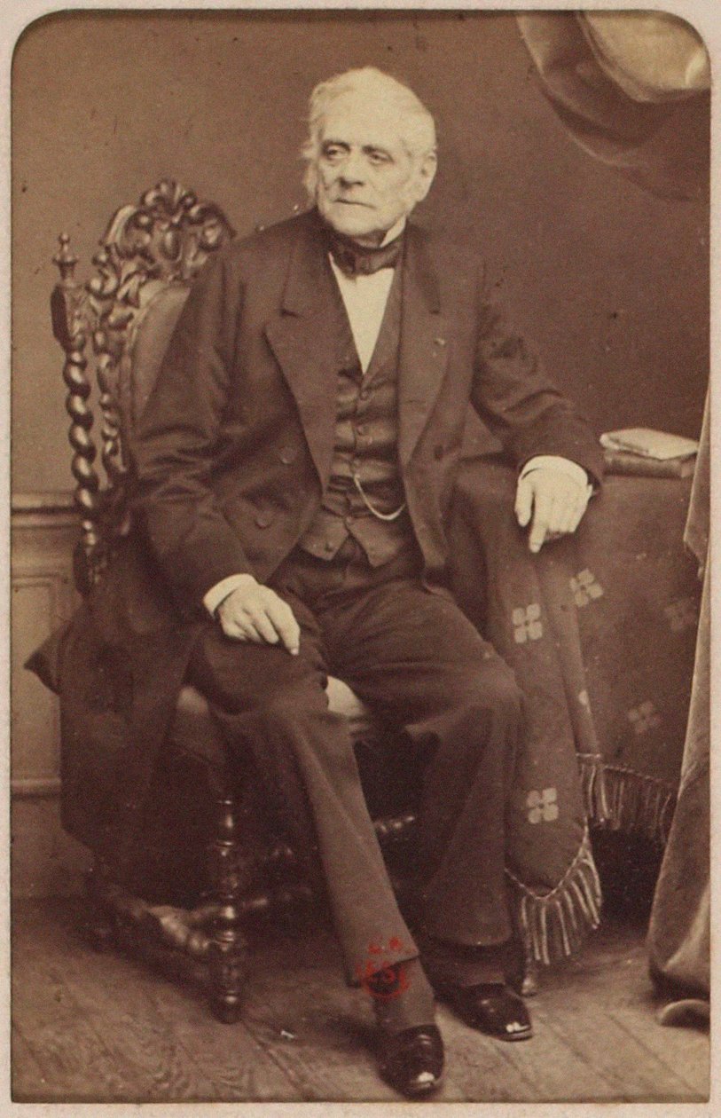 Porträtt av kompositören Daniel-Francois-Esprit Auber (1782-1871), av Cremiere, Leon (1831-1913). Albuminfoto. Privat samling av Leon Cremiere