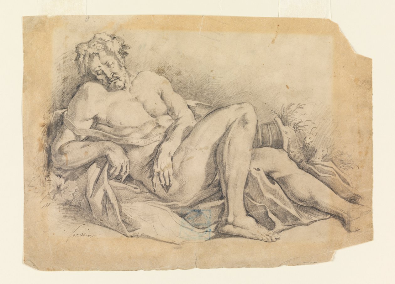 Bacchus sover (efter Poussin) av Leon Dabo
