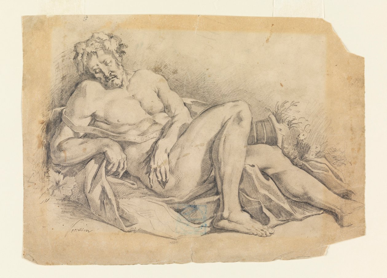 Teckning, Bacchus sover (efter Poussin), 1886-92 av Leon Dabo