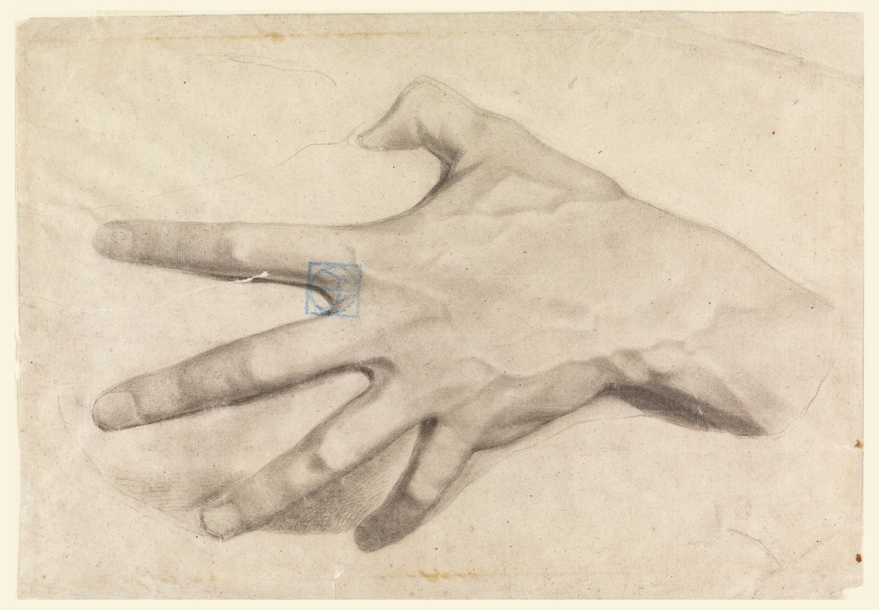 Teckning, studie av en hand, 1881-92 av Leon Dabo