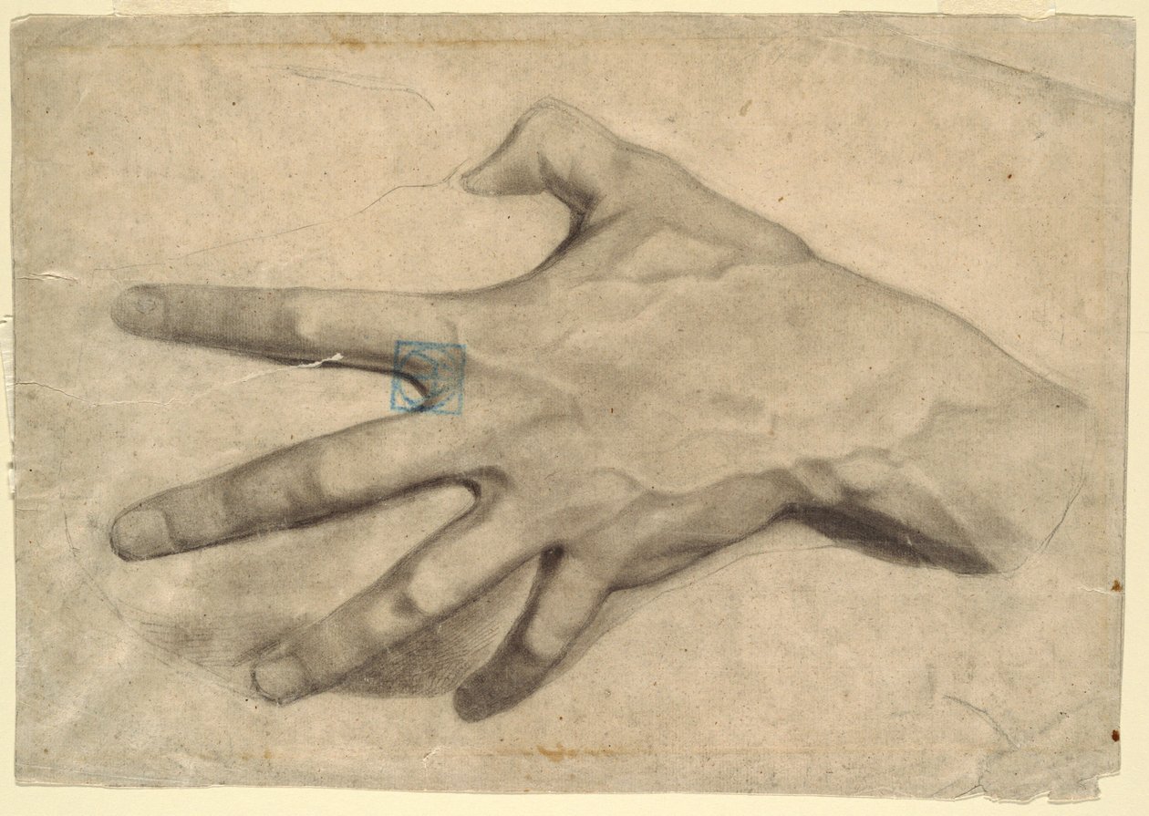 Teckning, studie av en hand, 1881-92 av Leon Dabo