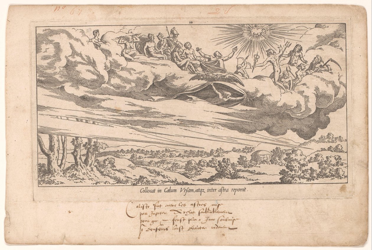 Olympiska gudarna beundrar den nya konstellationen Le Fable de Calisto (serietitel) Myth of Callisto (serietitel) av Leon Davent