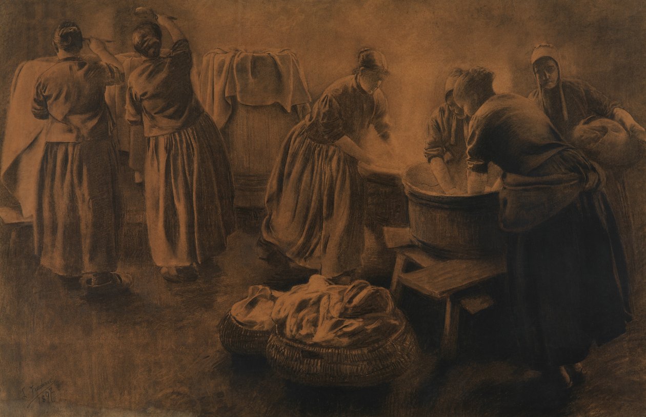 Dimman (kol på papper) av Leon Henri Marie Frederic