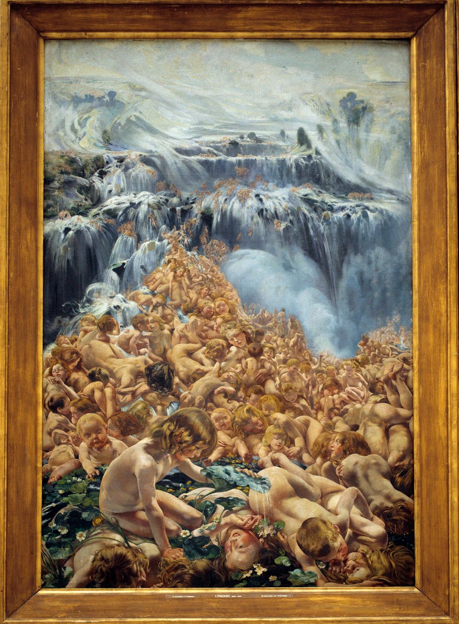 Glaciären, strömmen Vänster del av triptyken "" bäcken"" av Leon Henri Frederic (1856-1940) (ec.belg) 1890-1899 Sön. 2,05x1,27 m Bryssel, Royal Museum of Fine Arts av Leon Henri Marie Frederic