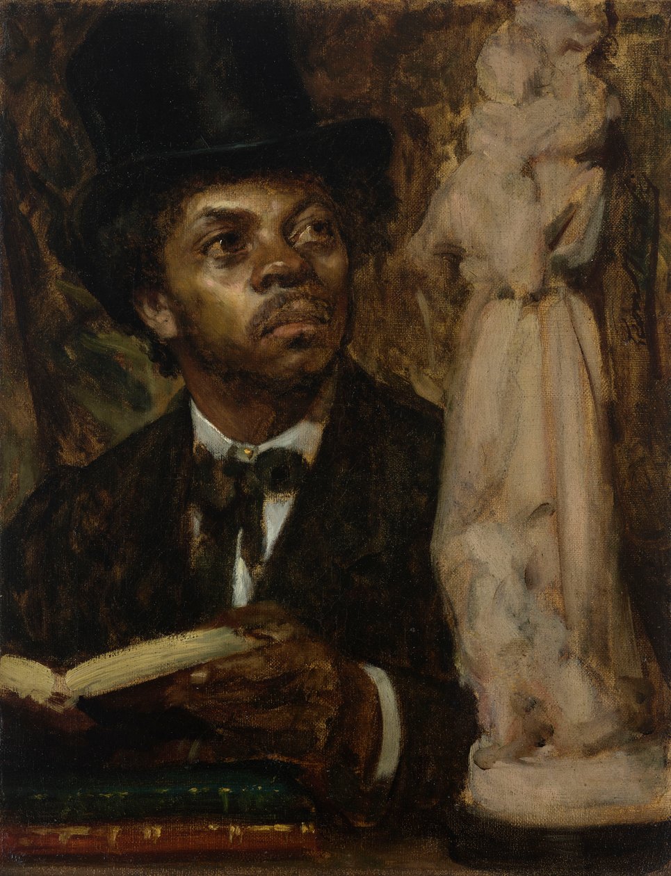 Porträtt av en konstkännare, möjligen Ira Aldridge (olja på duk) av Leon Herbo