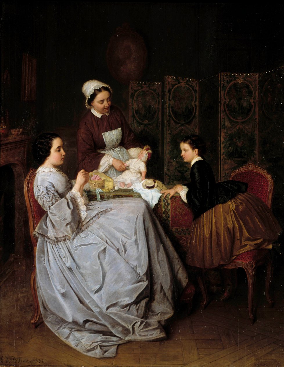 La couture-målning av Leon Billotte (1815-1886) 1800-talets privatsamling av Leon Joseph Billotte