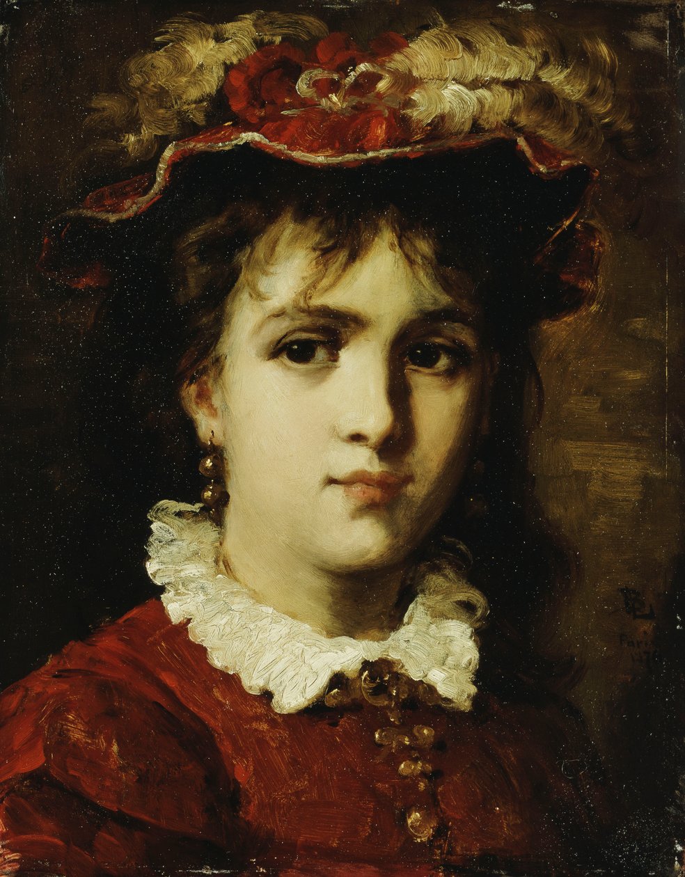 Porträtt av en ung flicka, 1876 av Leon Joseph Florentin Bonnat