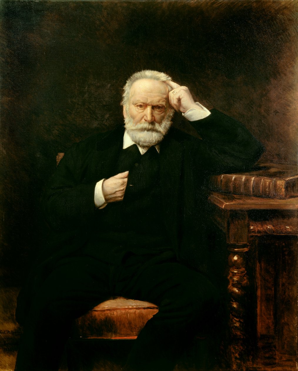 Porträtt av den franske författaren Victor Hugo (1802-1885) Målning av Leon Joseph Bonnat (1833-1922) 1879 Sön. 1,38x1,1 m av Leon Joseph Florentin Bonnat