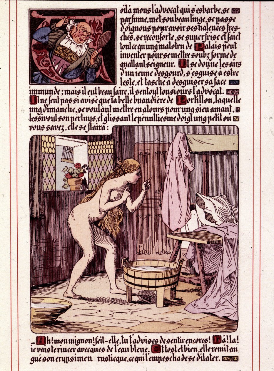 Illustration av Honore de Balzacs roman "La Mye du Roy"" av Leon Lebegue (1863-1944) av Leon Lebegue