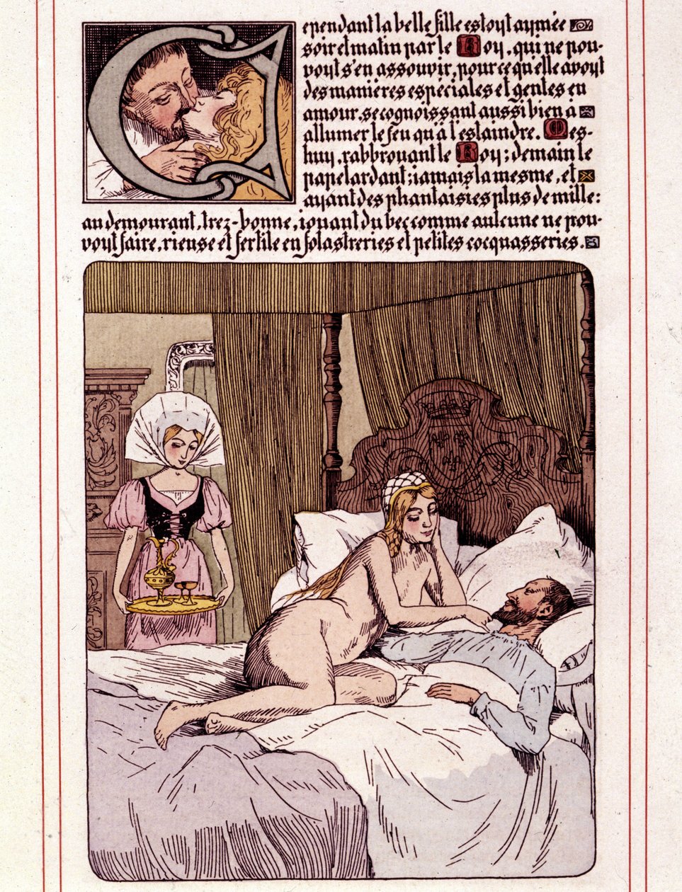 Illustration av Honore de Balzacs roman "La Mye du Roy"" av Leon Lebegue (1863-1944) av Leon Lebegue