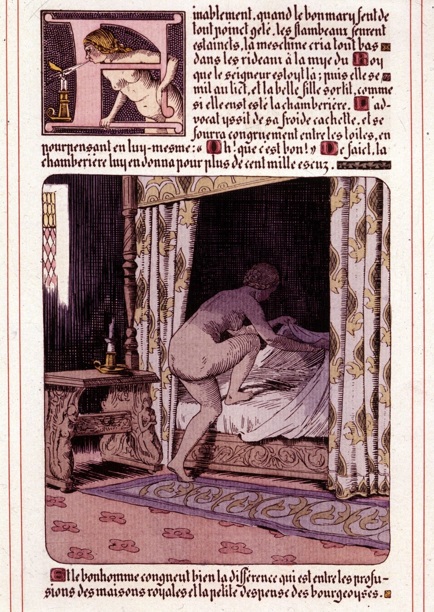 Illustration av Honore de Balzacs roman "La Mye du Roy"" av Leon Lebegue (1863-1944) av Leon Lebegue
