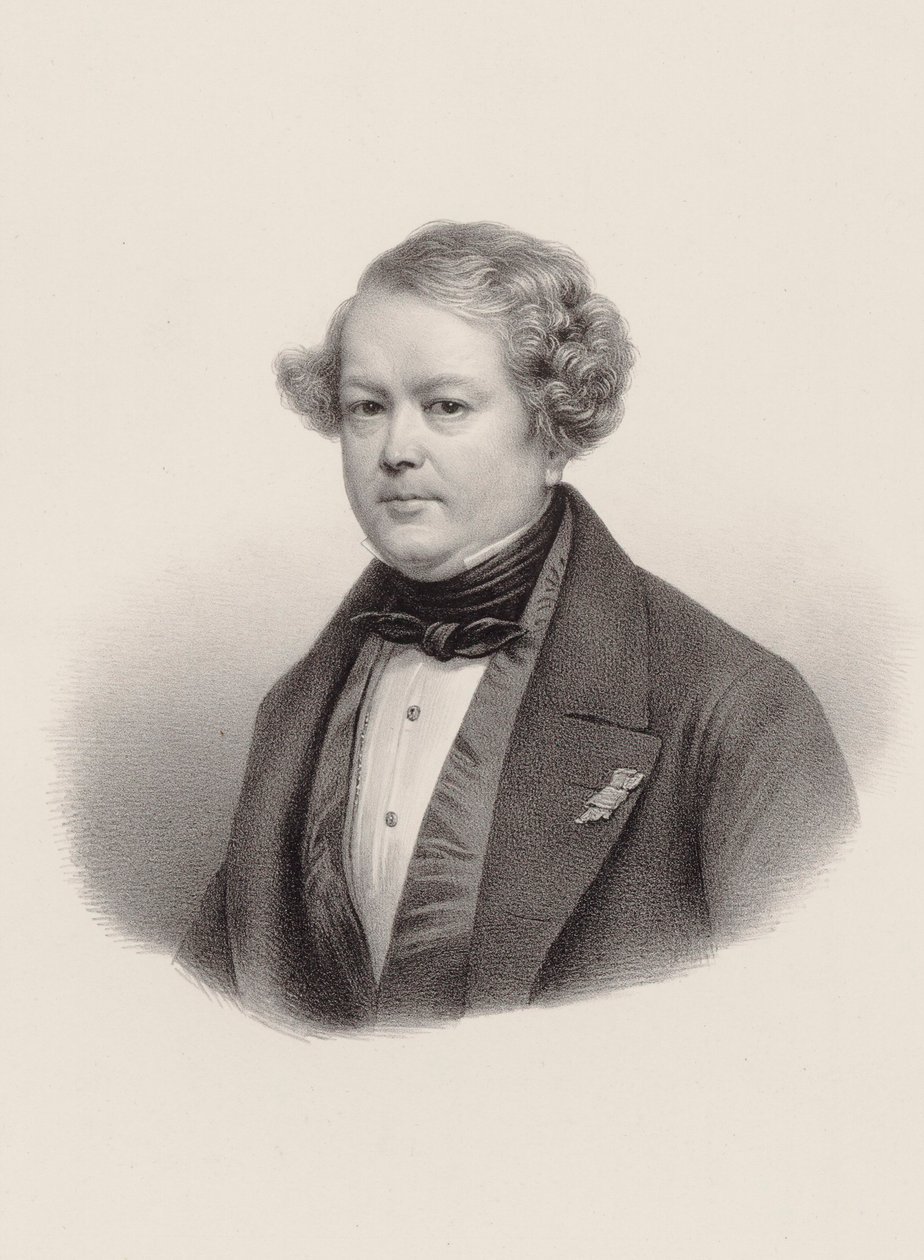 Porträtt av kompositören Auguste-Mathieu Panseron 1796-1859, 1850. av Leon Noel