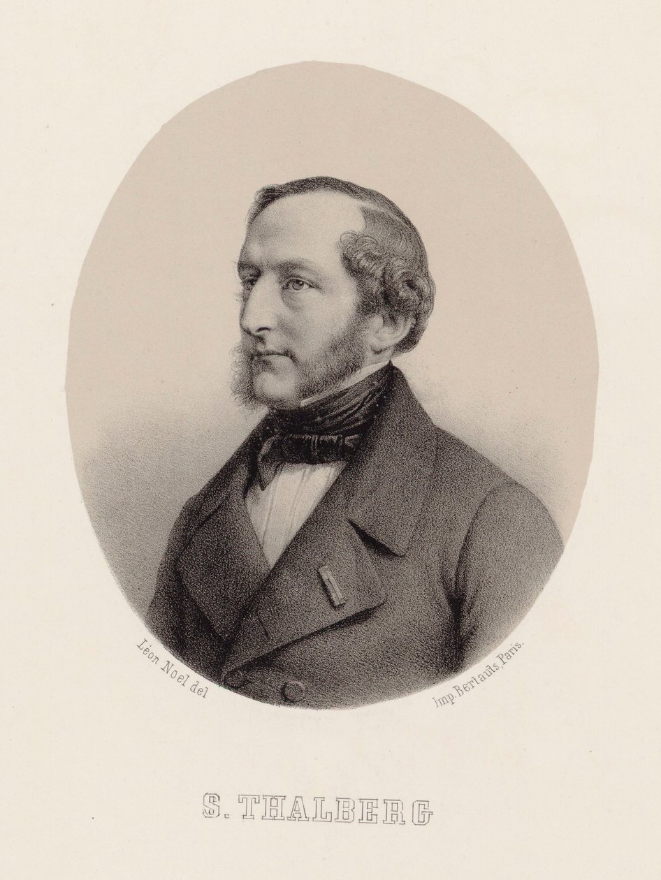 Porträtt av pianisten och kompositören Sigismund Thalberg 1812-1871, ca 1860. av Leon Noel