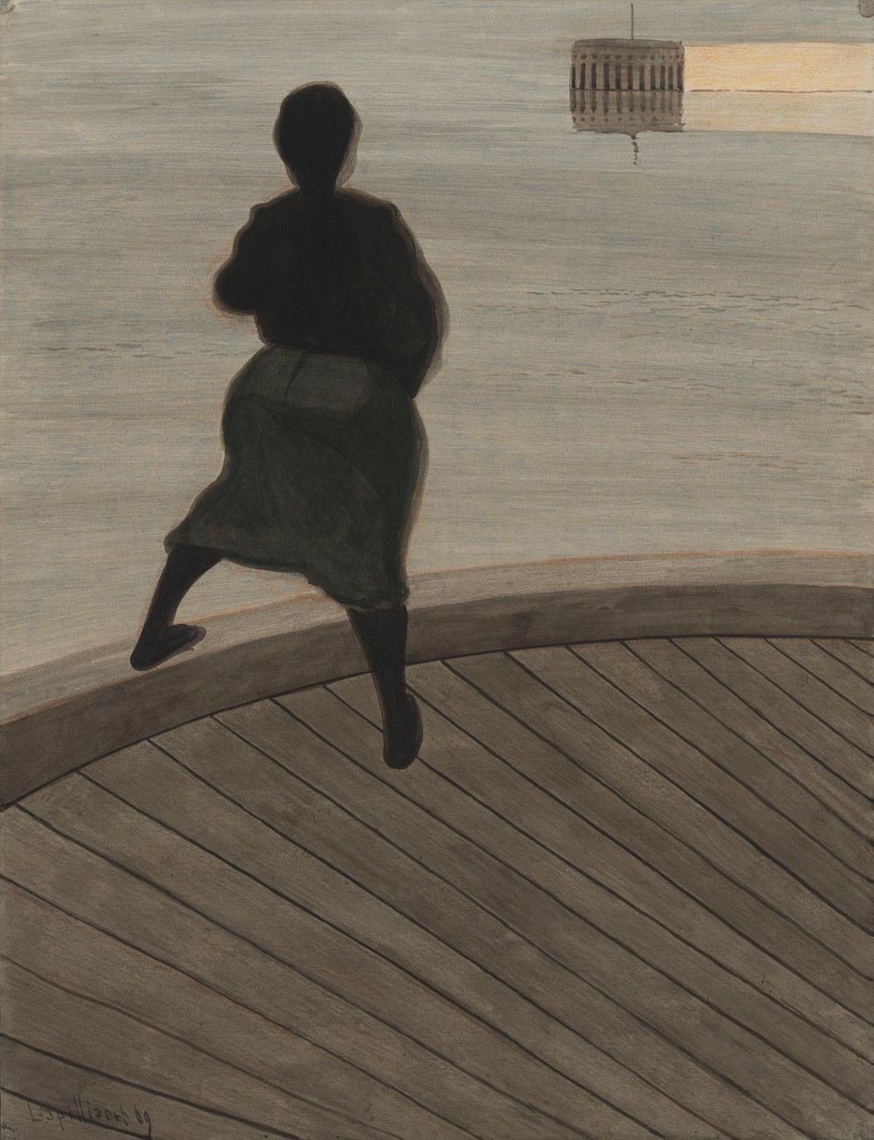 Fiskarkvinna på piren av Leon Spilliaert