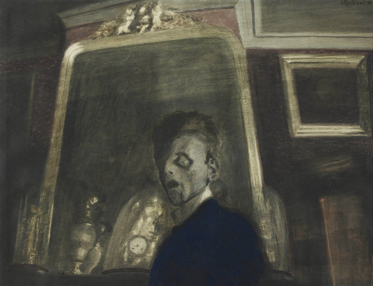 Självporträtt före spegeln, 1908. av Leon Spilliaert