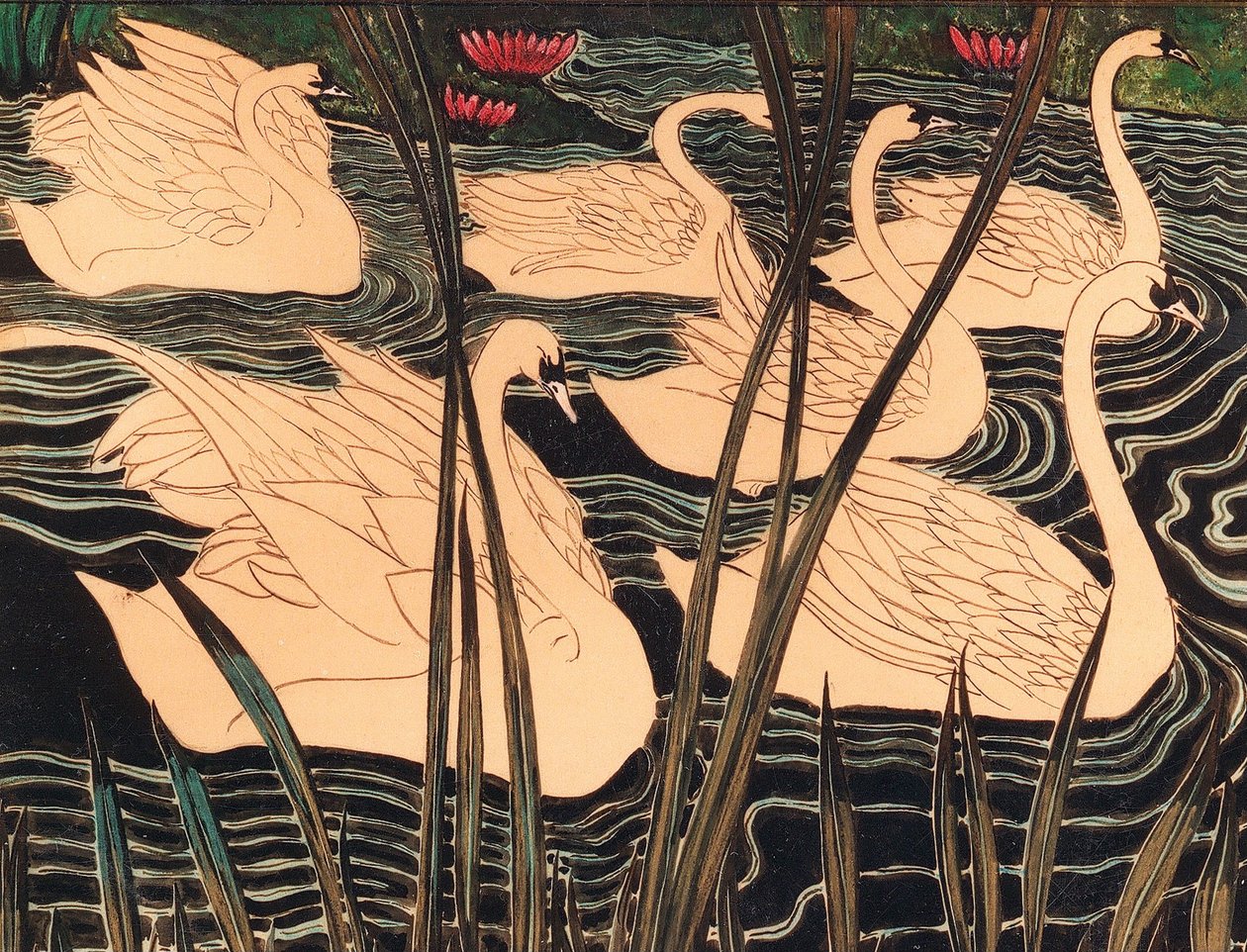 Svanar, c. 1900. av Leon Spilliaert