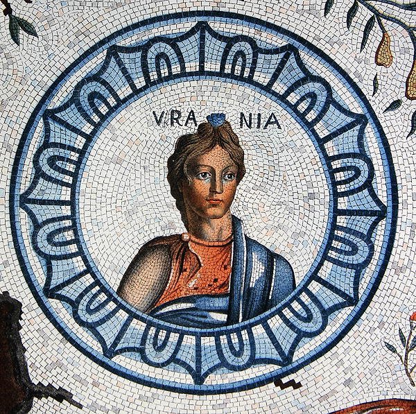 Urania, Muse of Astronomy (färggravyr) av Leon de (after) Laborde