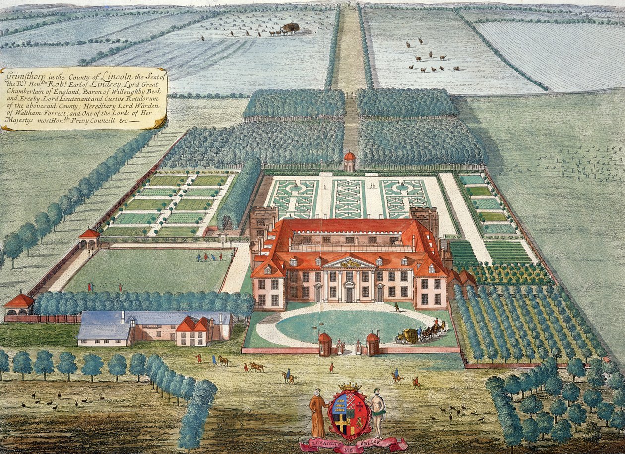 Grimsthorp i grevskapet Lincoln, graverat av Johannes Kip (ca 1652-1722) av Leonard Knyff