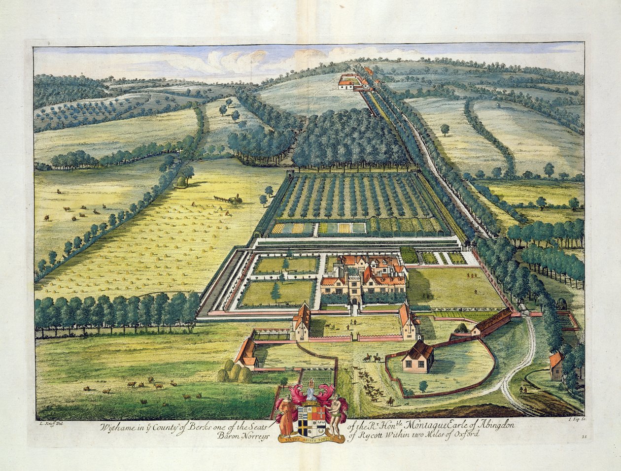 Wytham i grevskapet Berkshire graverad av Johannes Kip (ca 1652-1722) av Leonard Knyff