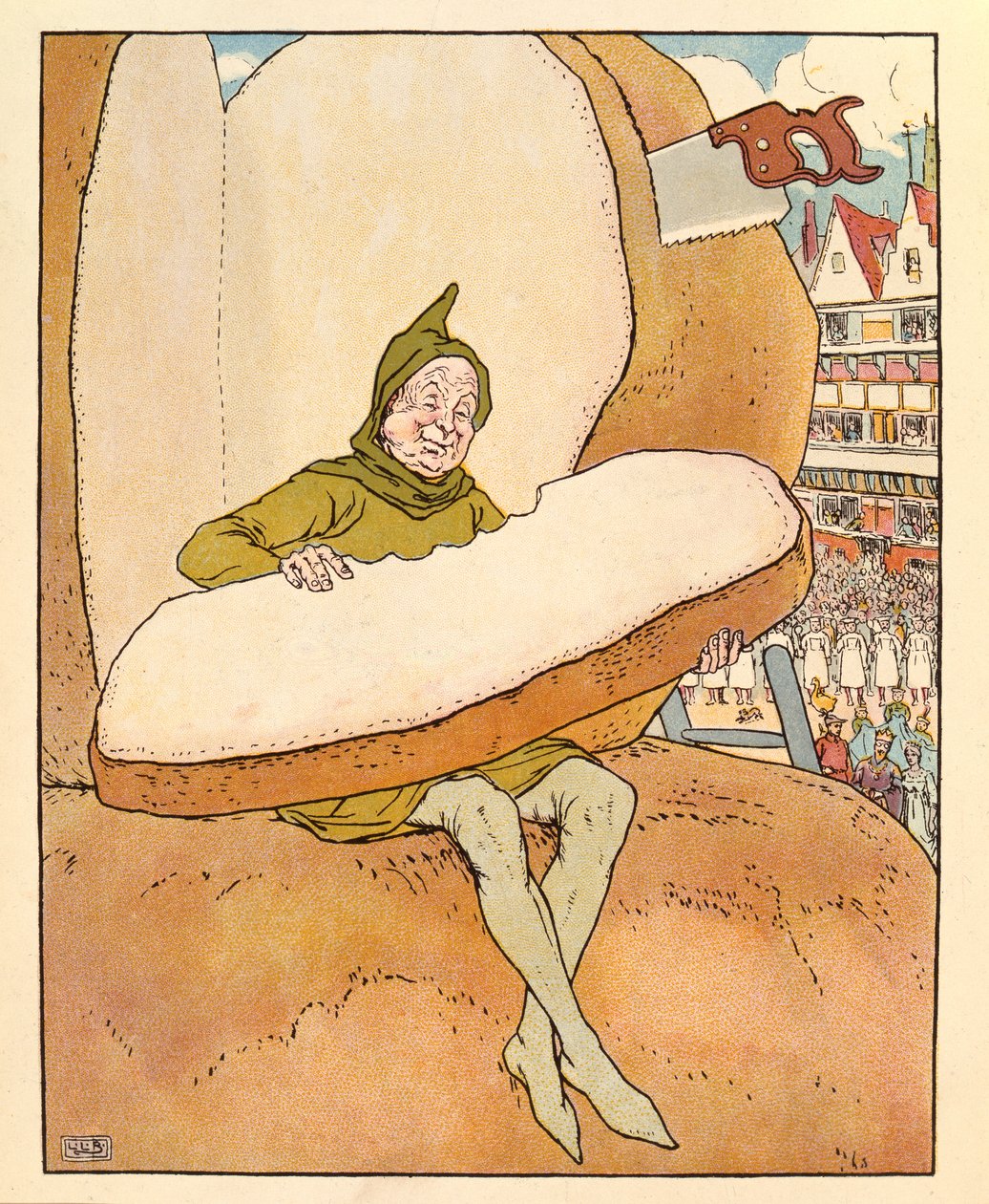 Illustration från Den gyllene gåsen av Leonard Leslie Brooke