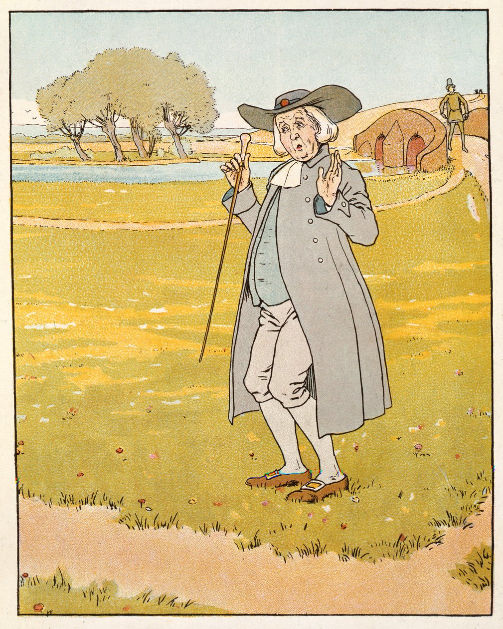 Prästens kontorist var förvånad, illustration från The Golden Goose av Leonard Leslie Brooke