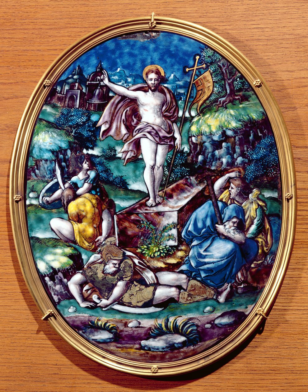 The Resurrection of Christ, 1557 (målad emalj) av Leonard Limosin