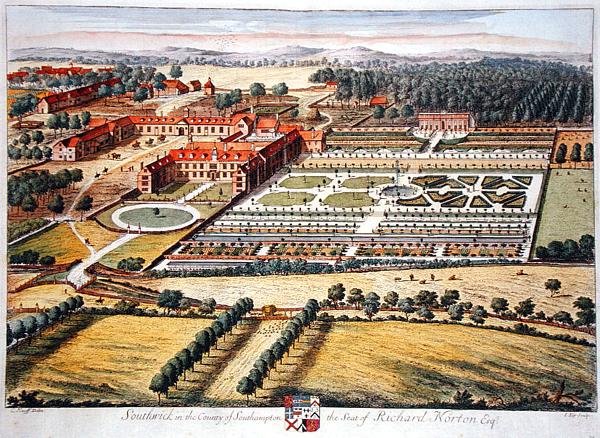 Southwick i grevskapet Southampton graverad av Johannes Kip (ca 1652-1722) (gravyr) av Leonard (after) Knyff