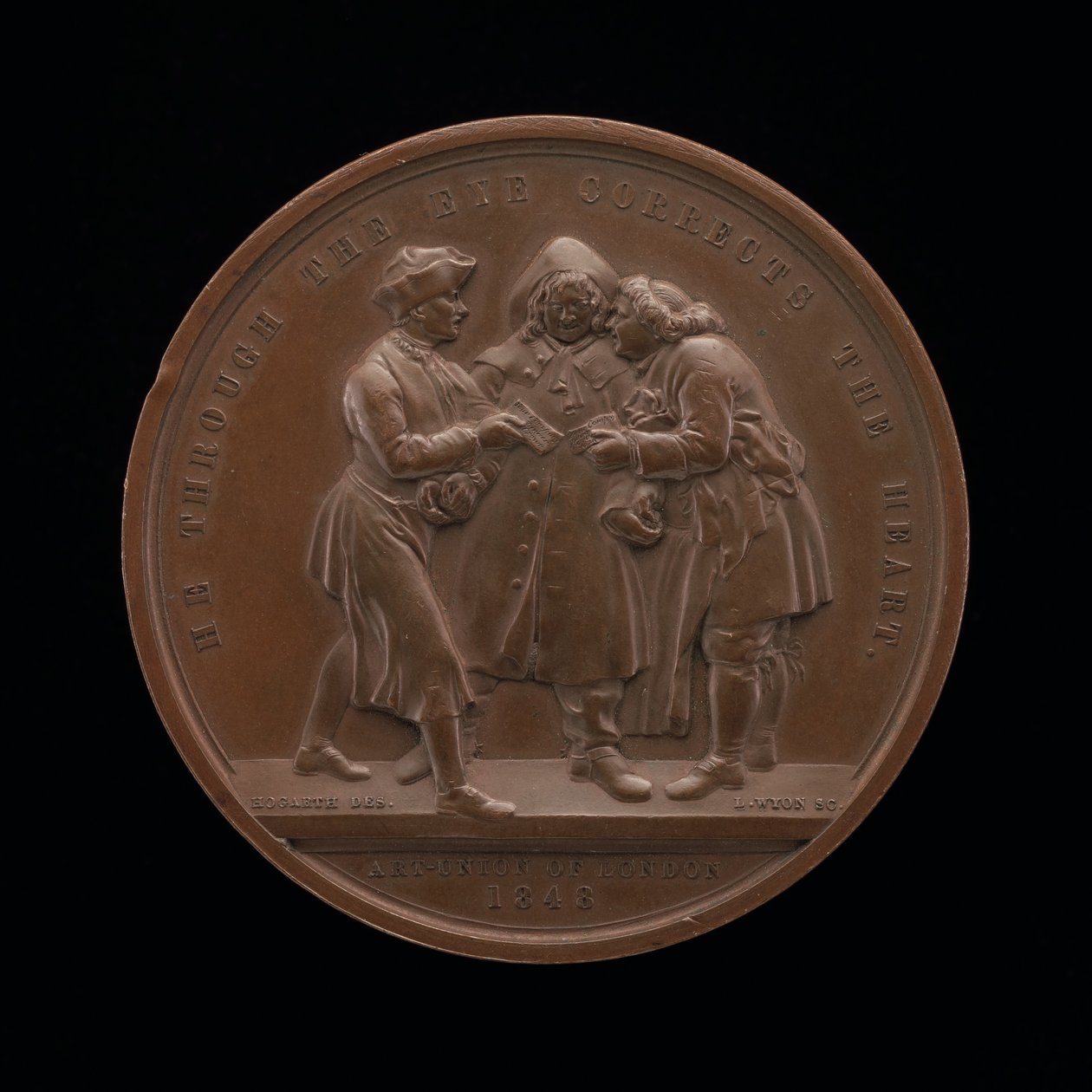 Canvassing for Votes central scen från en målning av William Hogarth [omvänd], 1848. av Leonard Charles Wyon