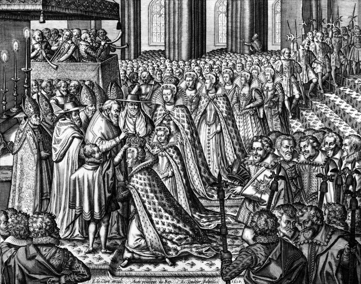 Franska drottningen Marie de Medicis kröning i maj av Leonard Gaultier