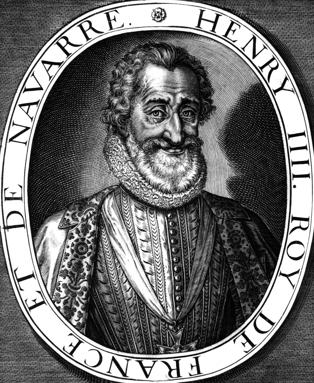Henri IV (1553-1610) fransk kung 1589-1610, gravyr av Leonard Gaultier och N. de Mathoniere av Leonard Gaultier
