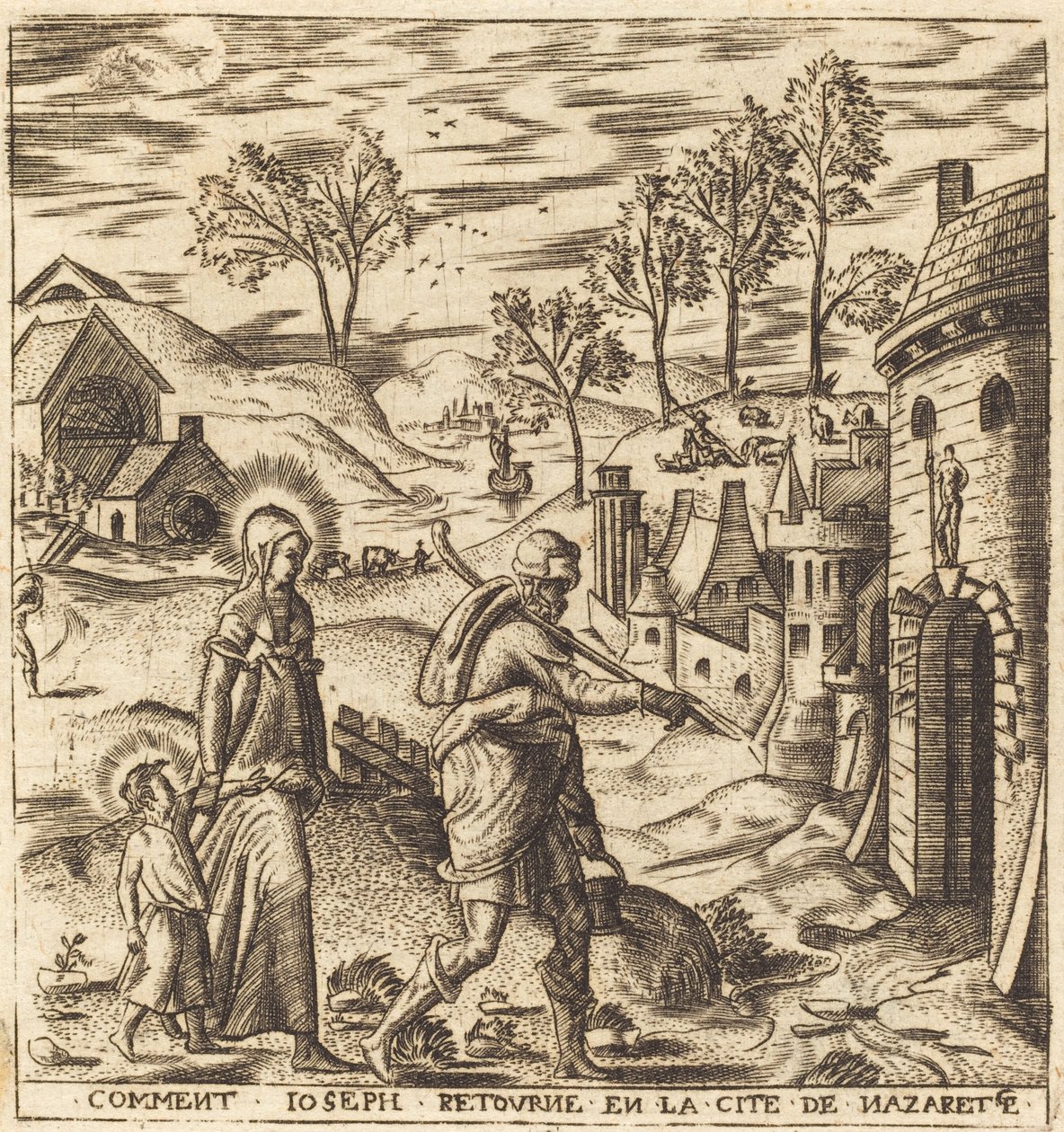 Josef, Maria och Jesus återvänder till Nasaret av Leonard Gaultier