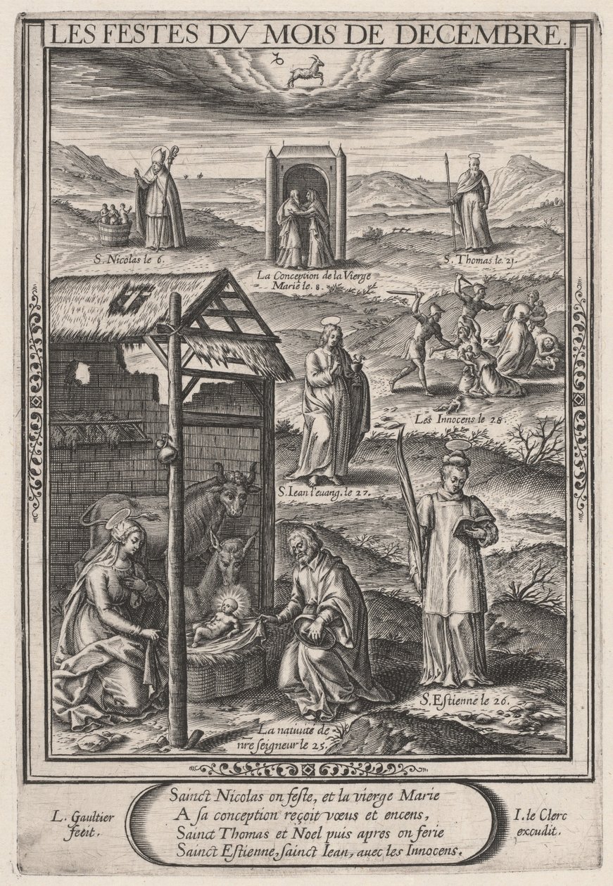 Decemberhelger (december: Födelsefödelse) av Leonard Gaultier