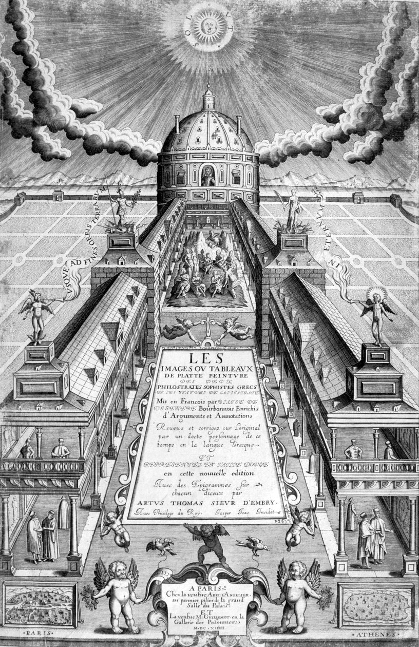 Titelsidan för Les Images .. Of the Two Philostrates, 1615 av Leonard Gaultier
