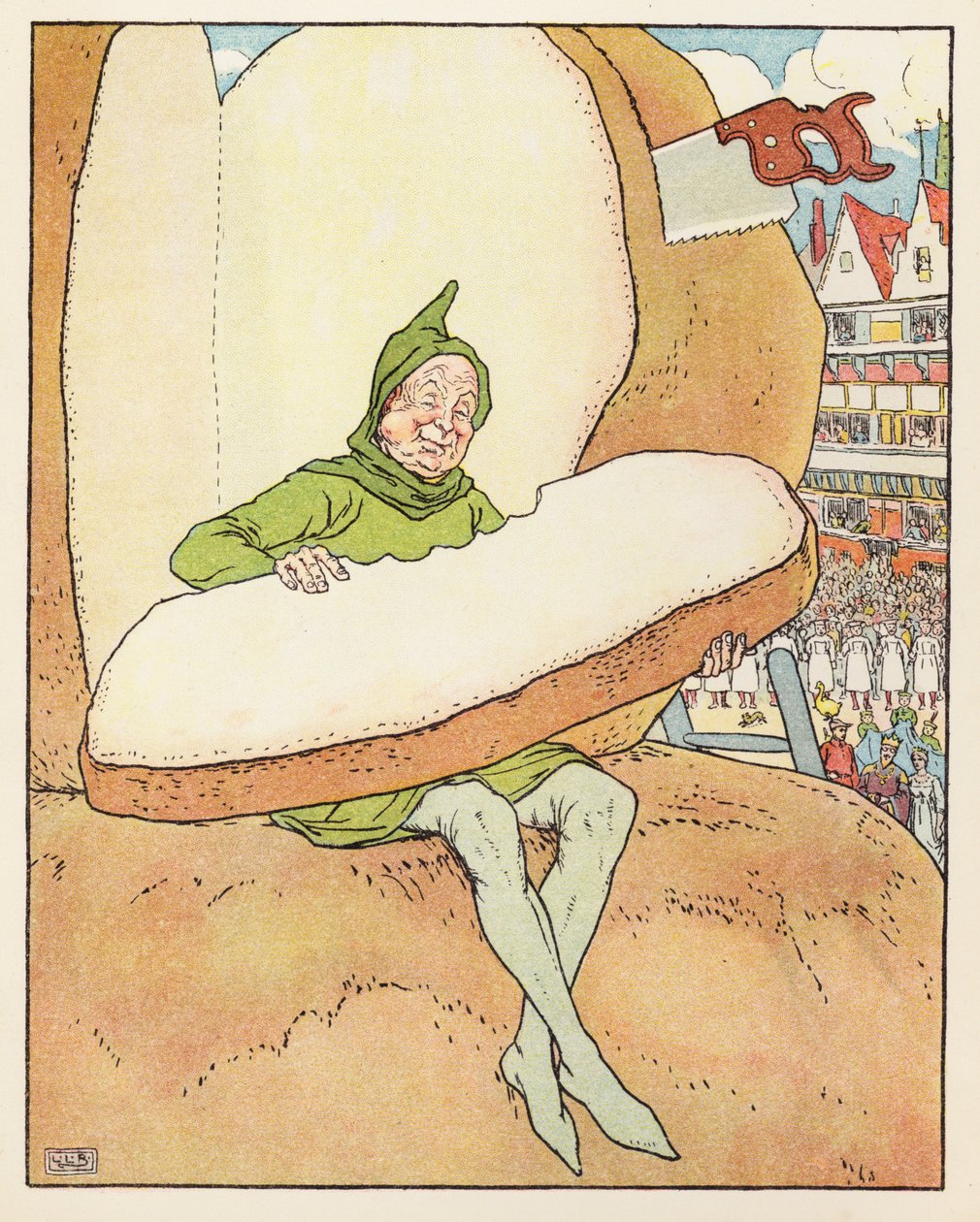 Den gyllene gåsen (färglitografi) av Leonard Leslie Brooke