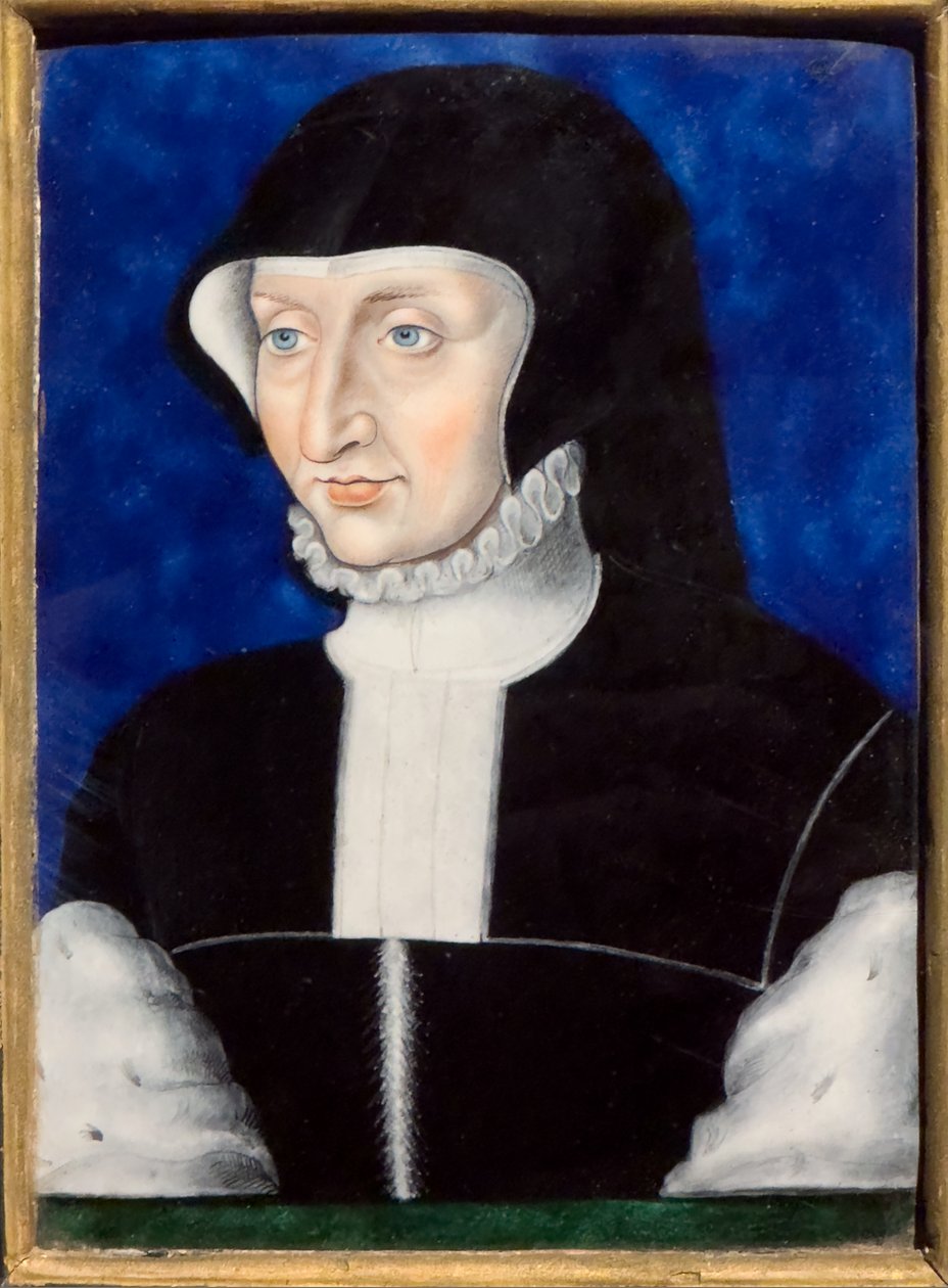 Antoinette de Bourbon, cirka 1567 (Polykrom emalj på koppar)Écouen, Musée national de la Renaissance av Leonard Limosin