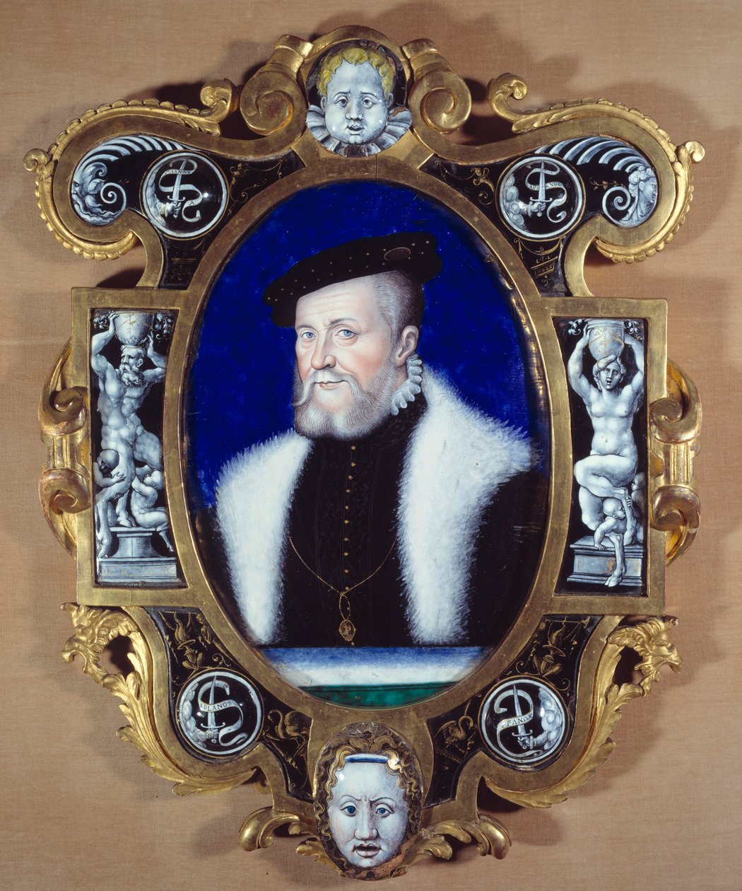 Porträtt av Anne de Montmorency Connetable (1493-1567). Målning av Leonard Limosin (1505-1577) av Leonard Limosin