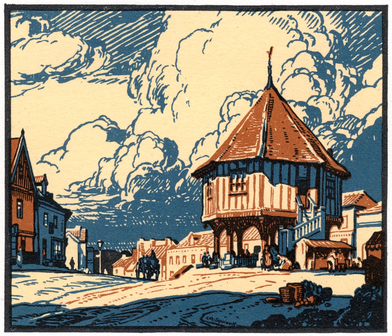 The Market Cross, Wymondham, Norfolk, tidigt 1900-tal. av Leonard Russell Squirrell