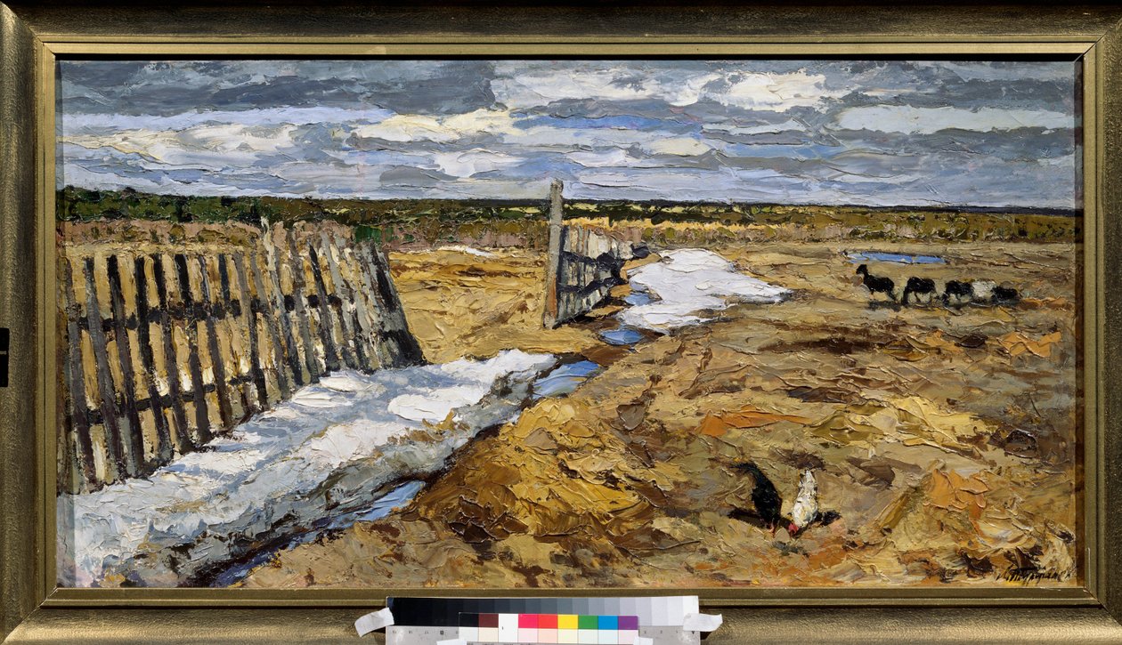 Aprilsol (aprilsol) - Målning av Leonard Viktorovich Turzhansky (Tourjansky) (1875-1945), olja på duk - Rysk konst, landskap sent 1800-tidigt 1900-tal - M Kroshitsky Art Museum, Sevastopol (Ukraina) av Leonard Viktorovich Turzhansky